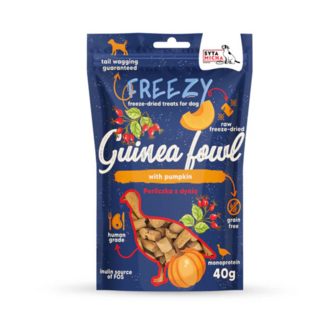 Syta Micha - FREEZY - Parelhoen en pompoen -  Gevriesdroogde hondensnacks - 40gr